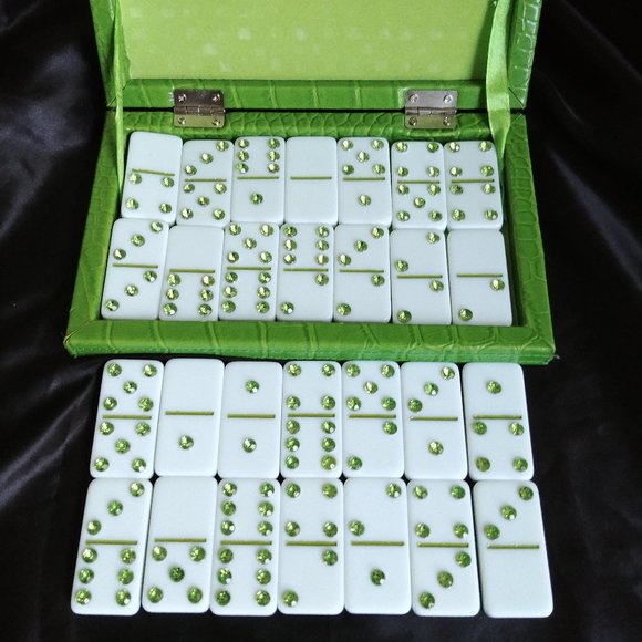 TossDesigns Other - Toss Dominos 💚 Peridot Color Jeweled Domino Set